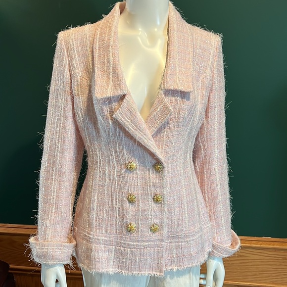 Veronik Alexandre Couture Pink Sequined Double Breasted Jacket - Picture 9 of 9